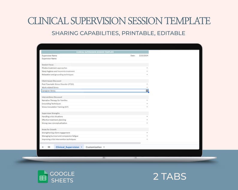Clinical Supervision Template, Supervision for Therapists, Supervision