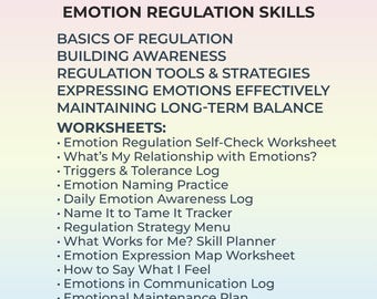 Emotion Worksheet for Therapy and Mental Health Support Self-Awareness Tool CBT Mood Tracker Emotional Regulation Printable PDF Workbook