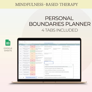 Boundaries Worksheet Self Care Planner Therapy Journal Mindfulness Practices Therapist Worksheet Psychology Resource Emotional Awareness