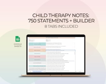 Child Therapy Clinical Phrases Progress Notes Builder Therapist Checklist Counseling Statements Child Therapy Aide Documentation Sheet