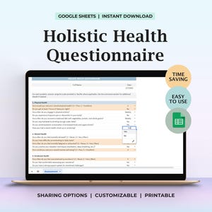 Ganzheitlicher Wellness Bewertungs Fragebogen Lifestyle Balance emotional Physisch Spirituell Umwelt Gesundheit Tracker Fragebogen PDF Vorlage