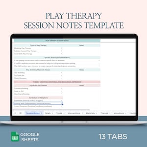 Plantilla de notas de sesión de terapia de juego, notas de terapia de juego, terapia infantil, plantilla de terapia, juego terapéutico, CCPT, notas de progreso de la terapia