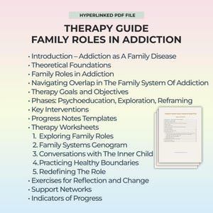 Addiction Family Roles Therapy Guide Healing Codependency Boundaries Hero Scapegoat Lost Child Enabler Recovery Genogram Session Support PDF