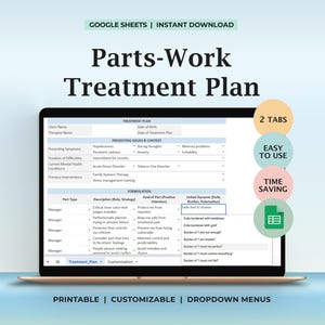 Parts-Work Treatment Plan Template for Therapists Coaches Mapping Inner Parts, Goals Interventions | Counseling Psychotherapy Tool