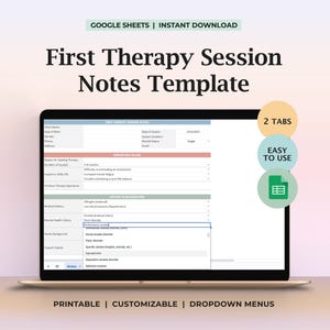Mall för anteckningar från första terapisessionen, terapeutanteckning, terapimål, behandlingsinterventioner, fusklapp, terapifrågor, terapeutverktyg