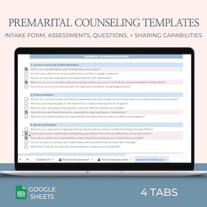 Premarital Counseling Intake Form Pre Wedding Relationship Questions Couples Assessment Template Communication Therapy Preparation Tool