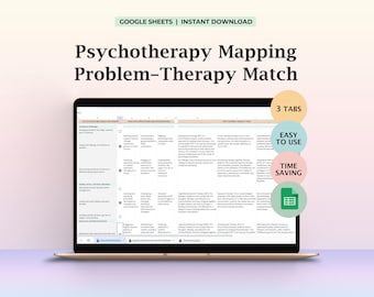 Suitable Psychotherapy Type, Psychotherapy theories guide, Therapist Tool, CBT, ACT, Therapist spreadsheet, Therapy Type Self - Assessment