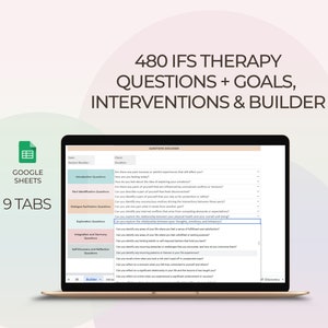 Internal Family Systems Therapy Questions and Goals IFS Counseling Intervention Worksheet Psychotherapy Parts Work Therapy Tool for Healing