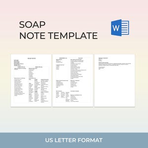 SOAP-Notizvorlage für Word-Mental-Gesundheit-Profis Privatpraxis-Beratungssitzungen Bearbeitbare Therapiedokumentation Druckbares Format
