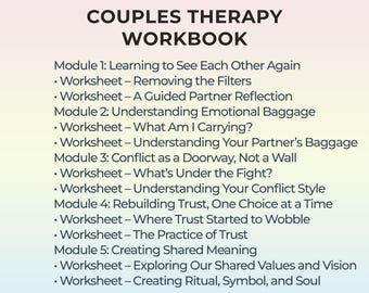 Manual de terapia de pareja. Diario de sanación de relaciones. Guía de comunicación emocional para reconectar. Reparación de la confianza y crecimiento significativo.