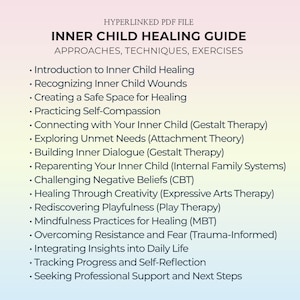 Inner Child Healing Exercises Childhood Trauma Recovery Worksheets Overcoming Emotional Wounds Therapy Cheat Sheet PDF Mental Health Support