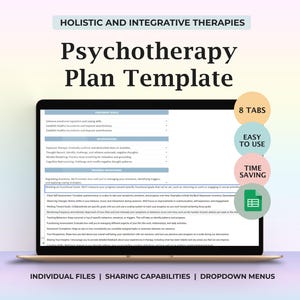 Mall för behandlingsplan för holistisk integrativ terapi Kalkylblad Mål Interventioner Framstegsanteckningar Klientintag Google Sheets Utskrivbara