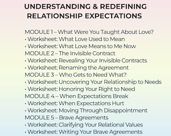 Relationship Workbook Guided Journal Healing Unspoken Expectations Creating Brave Agreements Conscious Love Emotional Safety for Couples