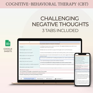 Reframing Negative Thoughts CBT Affirmations Core Values Clarification Challenging Thinking Personal Beliefs Exploration Therapy Resource