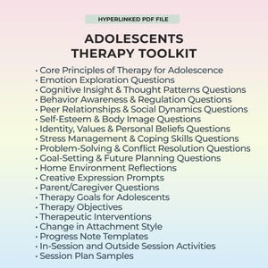 Teen Therapy Guide CBT for Teens Coping Skills Adolescent Workbook Mental Health Support Coping Strategies Self-Esteem Youth Counseling Tool