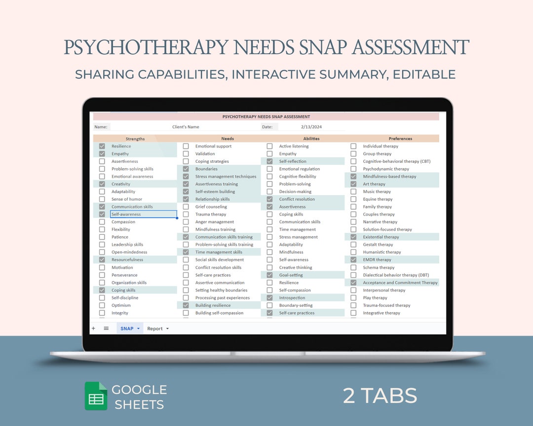 SNAP Assessment, Mental Health Snap Assessment, Counseling, Behaviour