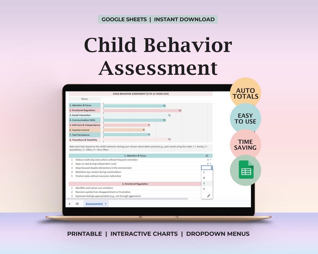 Child Behavior Rating Scale Printable Assessment Tool for Parents ...