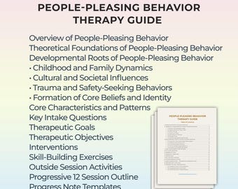 People Pleasing Therapy Guide Fawn Response Boundaries Worksheets Self Worth Assertiveness Skills Conflict Avoidance Counseling Printable