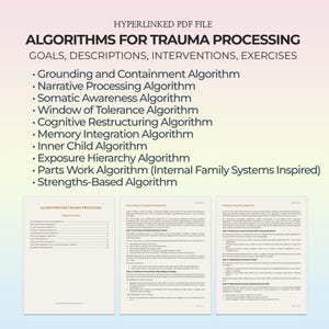 Processing Trauma Worksheets Childhood Counseling Trauma Based Therapy Treatment Guide Mental Health Support PDF Download Therapy Sessions