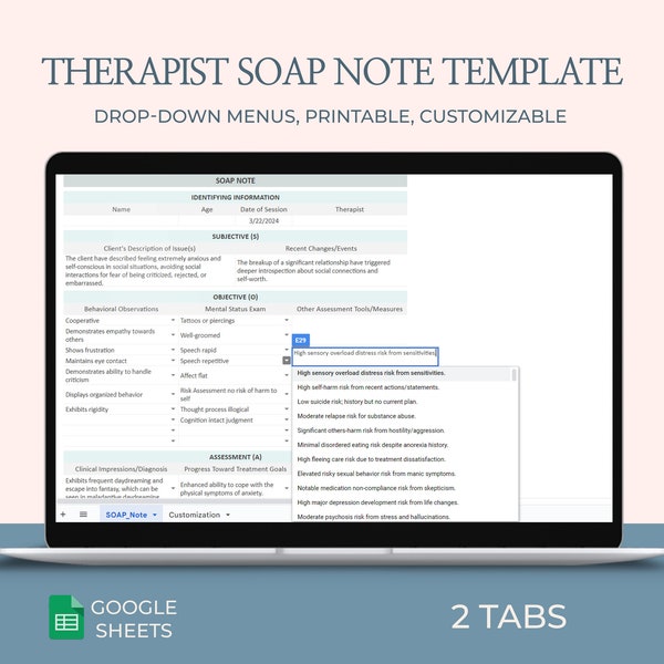 SOAP Note template, Therapist templates, Therapist, Psychology therapy plan, Psychotherapist, Therapist worksheet, Mental health counseling