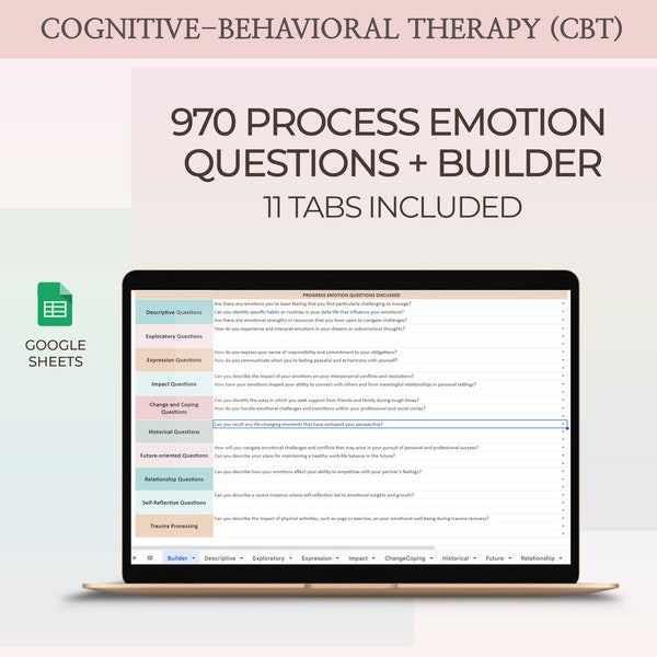 CBT Worksheets, Emotion Learning, Therapy Worksheets, Expression Questions, Relationship Questions, Self-Reflective Questions, Therapist
