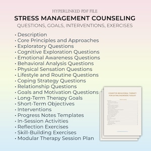 Stress Management Counseling Toolkit High Cortisol PTSD Treatment Therapy Questions Post Traumatic Syndrome Relief Emotional Health PDF