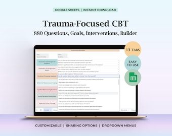 Op trauma gebaseerde CGT-interventies TG CGT-therapie Vragen Traumagerichte doelen Counseling Psychologie Tools Sjablonen Werkbladen Digitale gids
