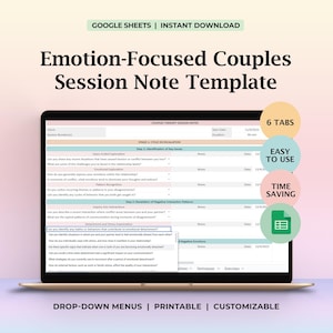 Emotion-Focused Couples Counseling Notes | Marriage & Relationship Therapy Template | Emotion and Attachment Based Session for Therapists