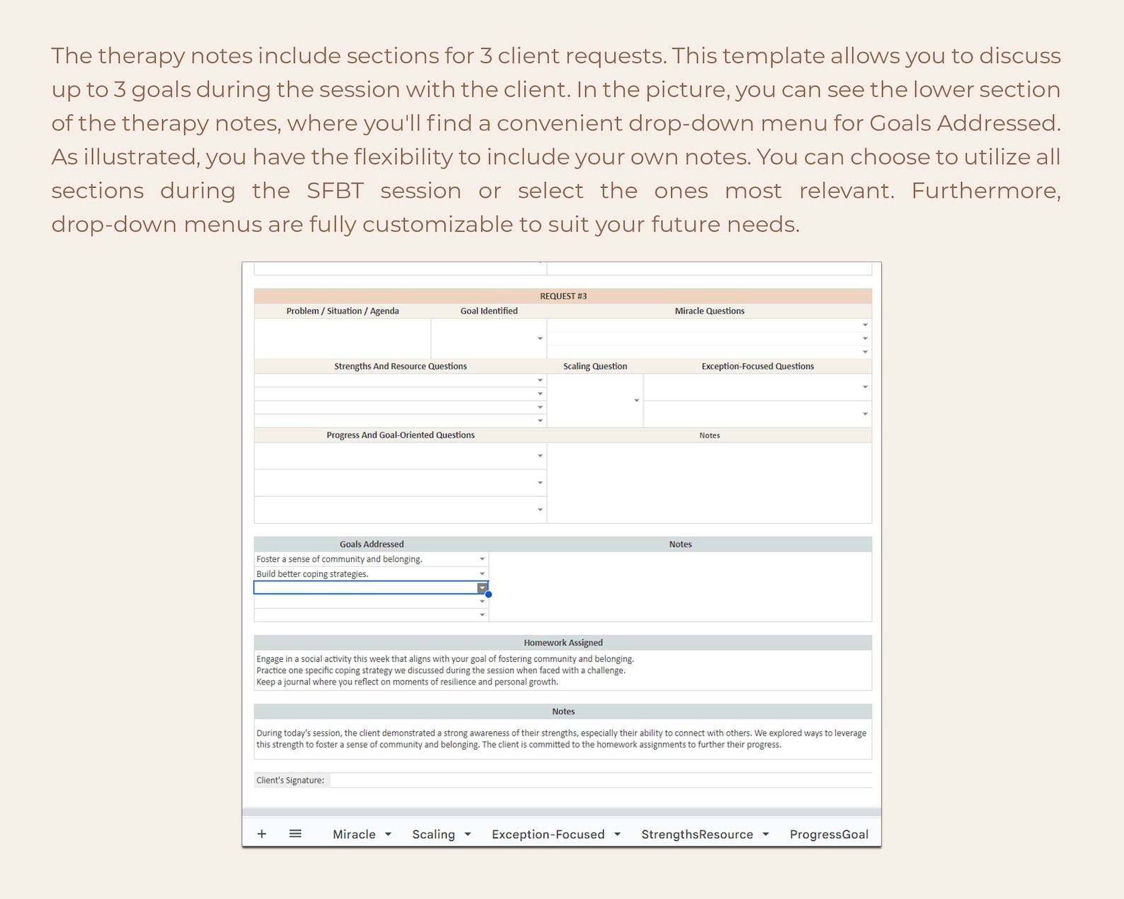 SFBT Therapy Notes Template Solution-focused Brief Session ...