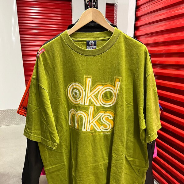 Vintage Y2K Akademiks Green Double Sided Hip Hop T-Shirt Size Large