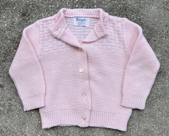 Vintage 1970s Royal Baby Pink Acrylic Buttoned Ba… - image 2