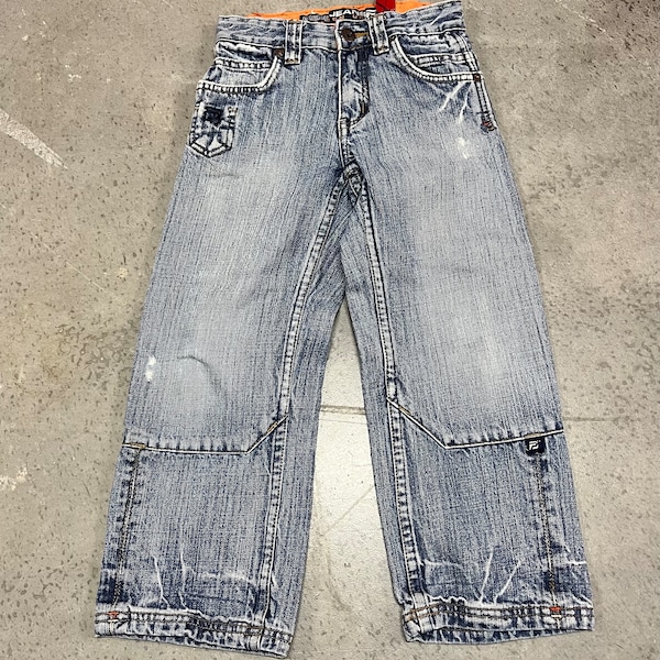 Pepe Jeans Retro Y2K Light Wash Boys Pipping Denim Jeans Size 5 Hip Hop