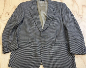 Vintage Burberry's 100% Pure Wool Checkered Tweed Blazer Men Size XL