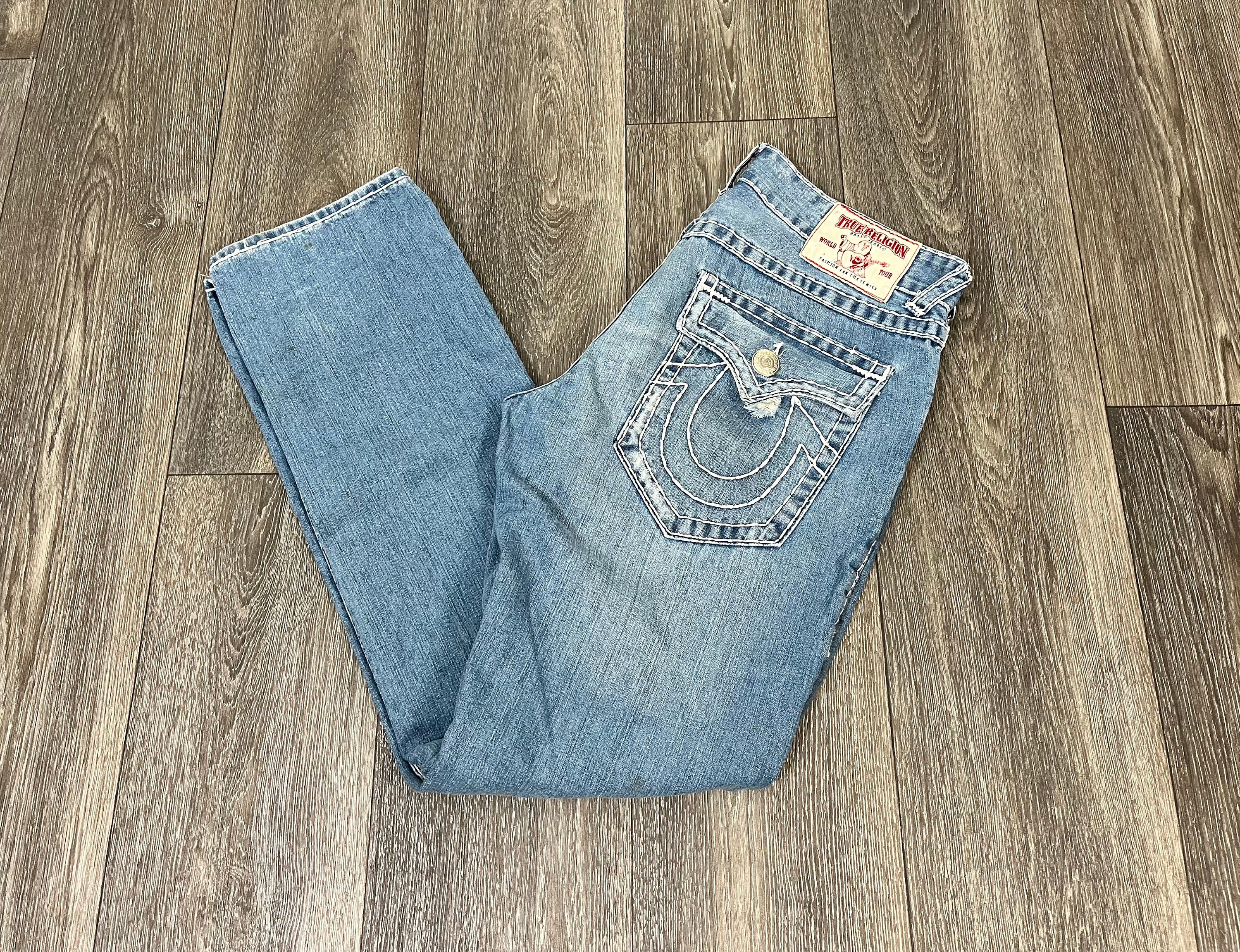 Straight jeans True Religion Blue size 33 US in Cotton  34872815