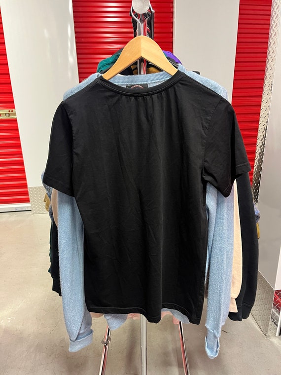 Retro Y2K Giorgio Armani Armani Jeans Puffy Logo Black T Retro Y2K Giorgio Armani Armani Jeans Puffy Logo Black T