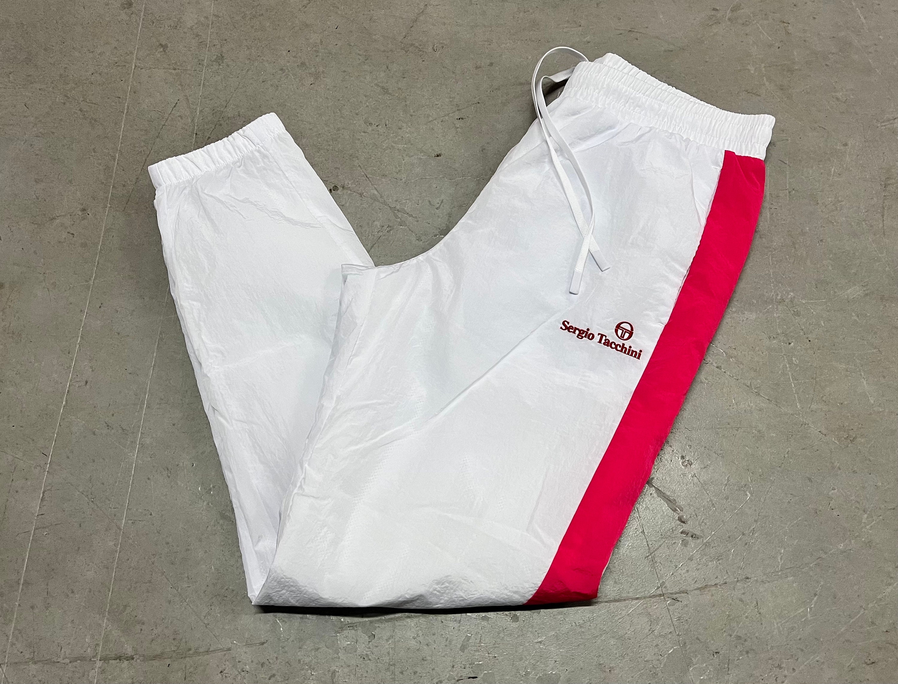 Sergio Tacchini Pantalones deportivos de nailon blanco Talla pequena Rayas rojas y rosas Etsy Mexico