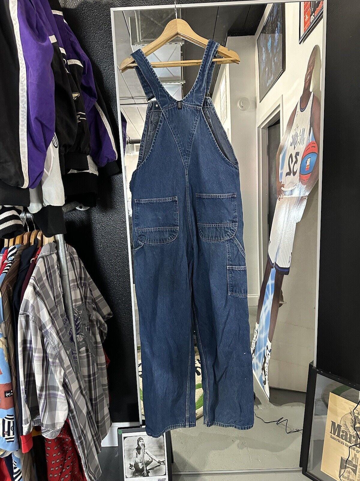 Vintage 90s Key Blue Denim Overalls Size 34x30 Made in USA - Etsy