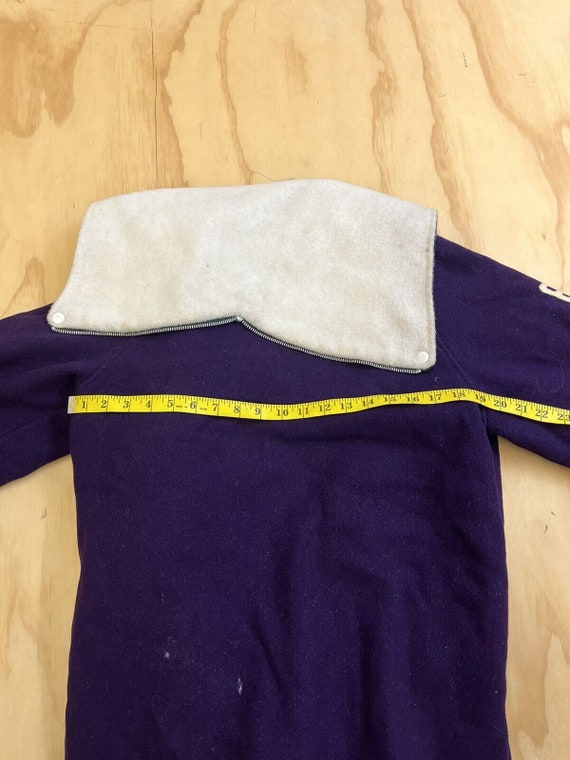 Fordham Letterman Vintage 80s Purple Varsity Wool… - image 6