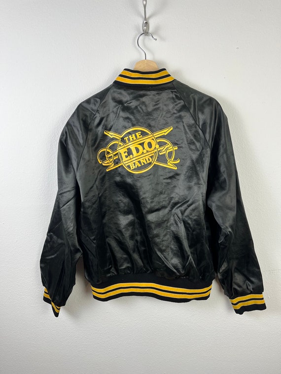 Vintage 80s Pla-Jac Black Satin Jacket The E.D.O.… - image 2