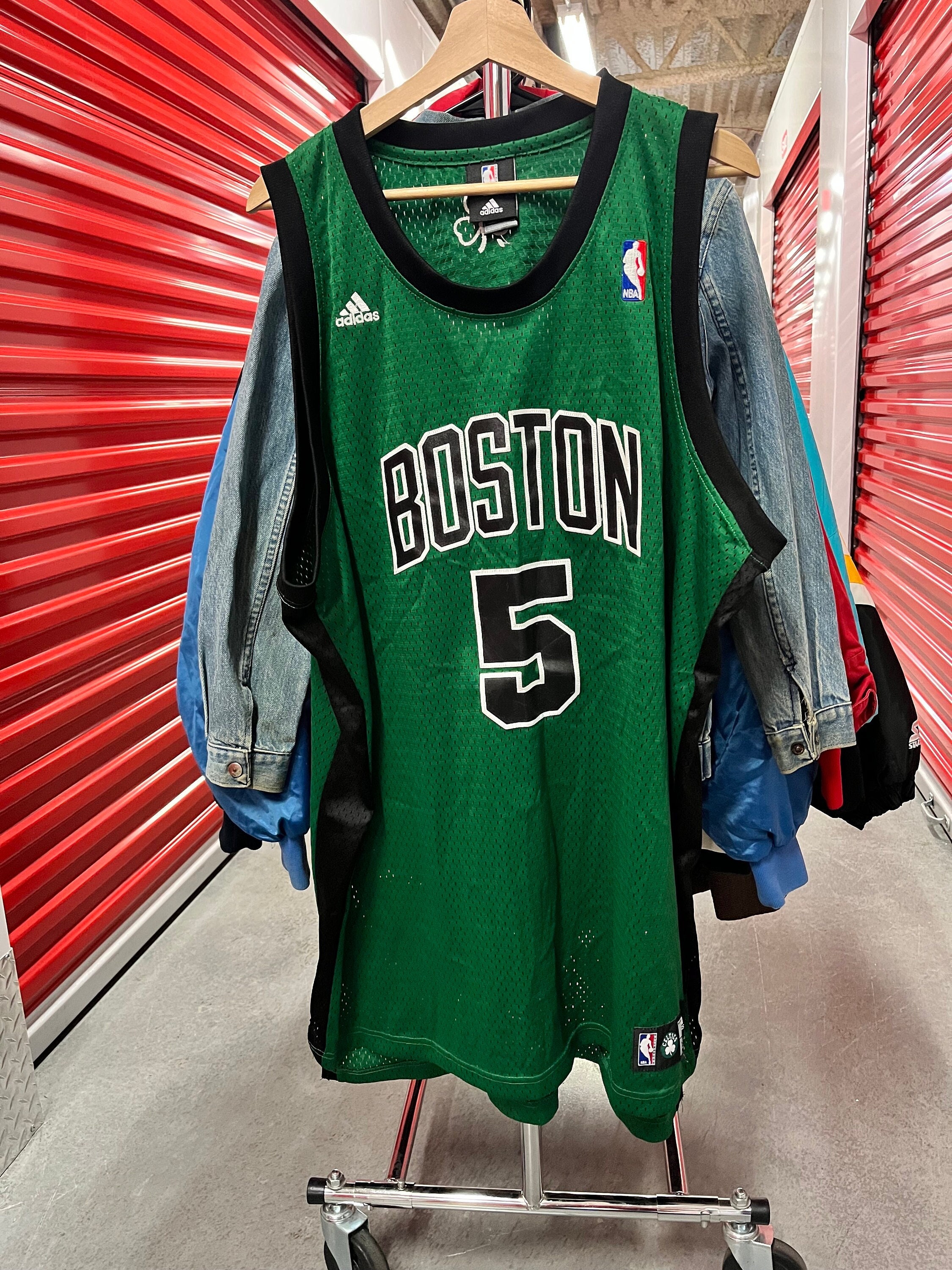 Boston Celtics Adidas Kevin Garnett # 5 Green Black Swingman Jersey Sz  Youth XL