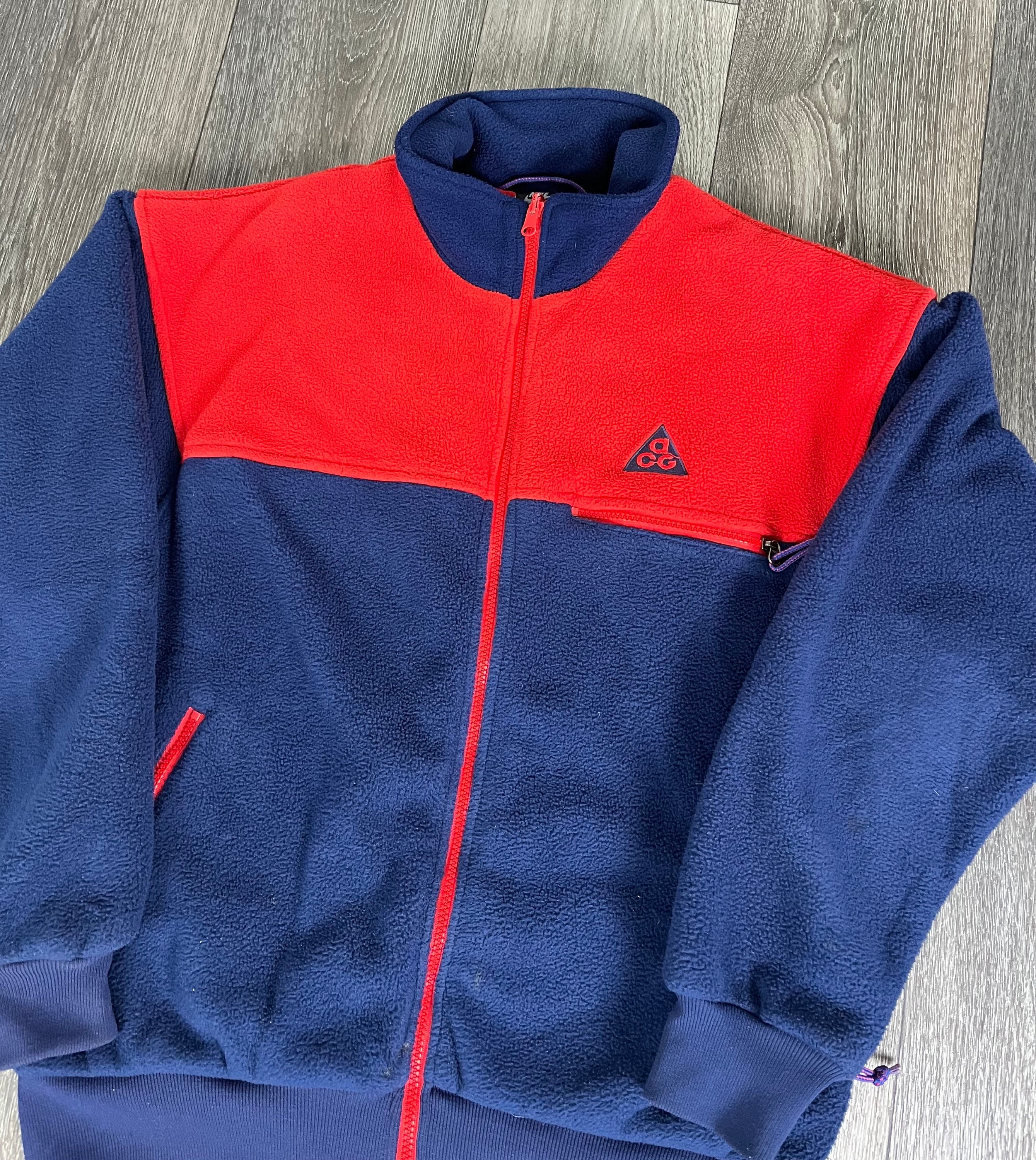 Vintage 90s Nike ACG Mt St Helens Fleece Jacket Size L Red - Etsy