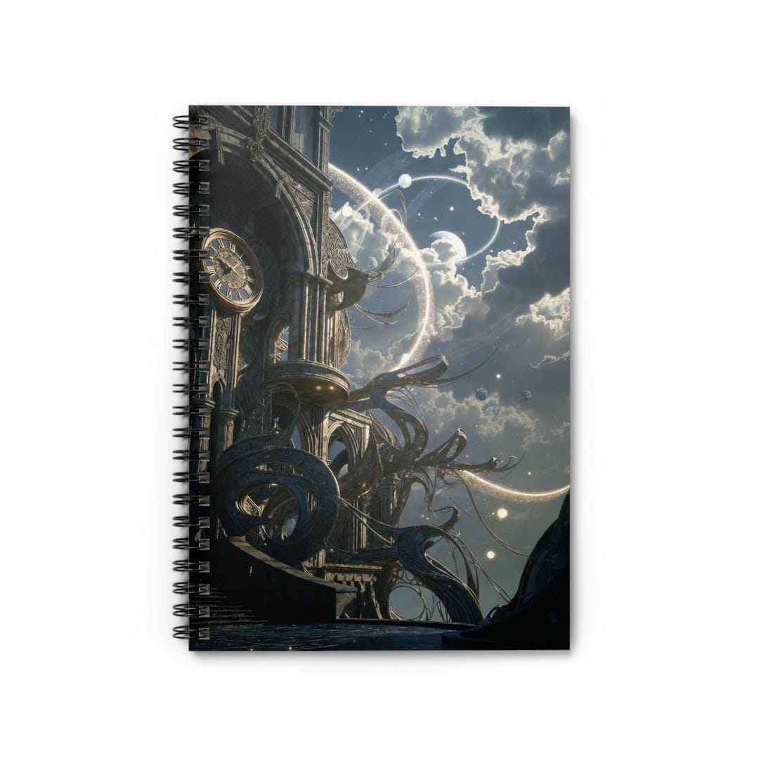 Moonlit Gothic Ruins Spiral Notebook | Fantasy Ruled Journal - Etsy
