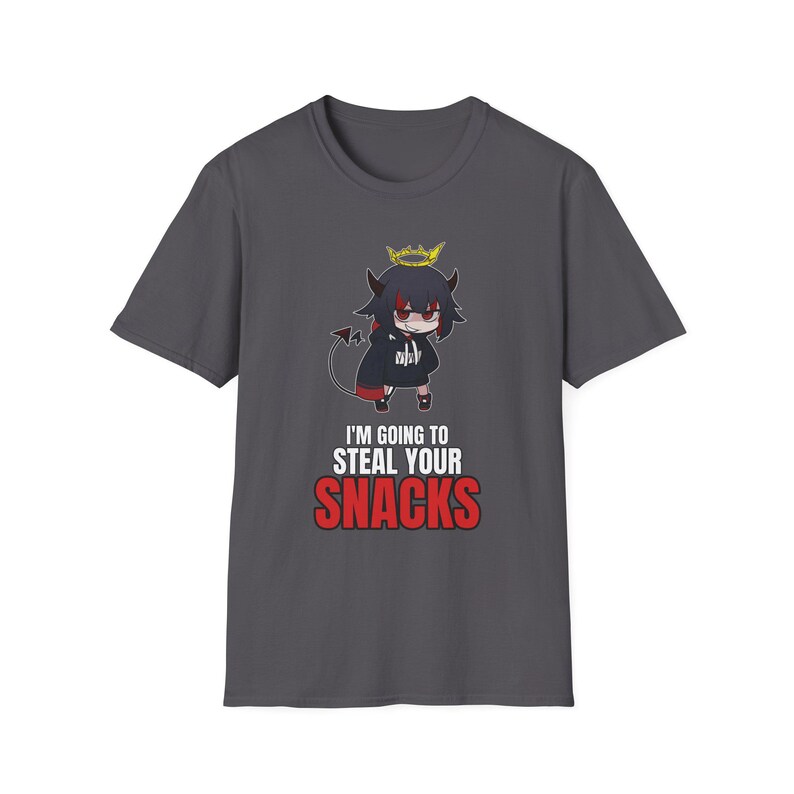 I'm Going To Steal Your Snacks T-Shirt | Chibi Devil Girl Anime Tee | Funny Snack Thief afbeelding 4