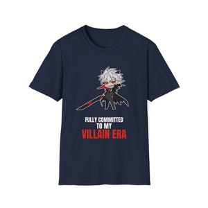 Dark Anime Swordsman T-Shirt | Edgy Demon Boy Character Tee | Villain Era Graphic afbeelding 5