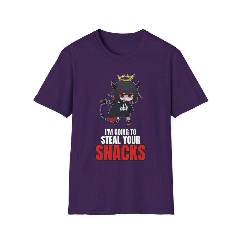 I'm Going To Steal Your Snacks T-Shirt | Chibi Devil Girl Anime Tee | Funny Snack Thief afbeelding 6