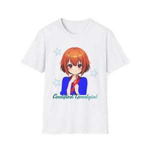 Certified Goodgirl | Anime Schoolgirl Illustration T-Shirt | Cute & Slightly Edgy Character Print image 2