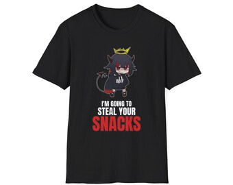 I'm Going To Steal Your Snacks T-Shirt | Chibi Devil Girl Anime Tee | Funny Snack Thief