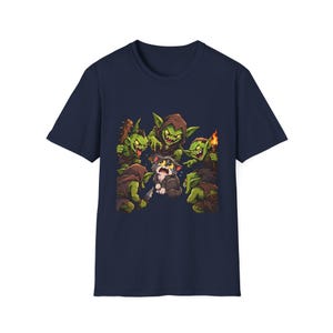 Cat Surrounded By Goblins T-Shirt | Funny Fantasy Gaming Tee | Goblin Raid immagine 7