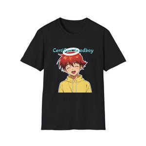 T-shirt anime « Garçon sage certifié / Garçon rebelle secret » — T-shirt à l'effigie d'un personnage mignon ou rebelle image 1