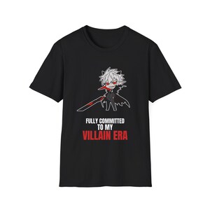 Dark Anime Swordsman T-Shirt | Edgy Demon Boy Character Tee | Villain Era Graphic afbeelding 1